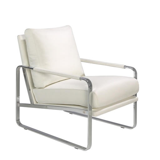 [5026] Witte eco-leren fauteuil