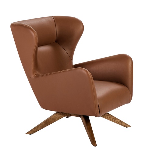 [5038] Bruine eco-leren draaifauteuil