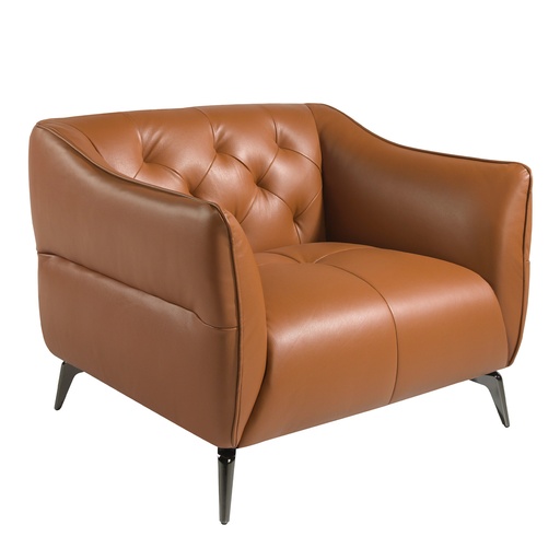 [5098] Chester fauteuil bruin leer earth clay