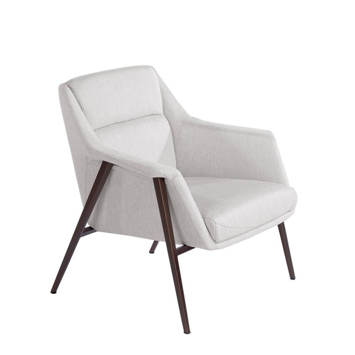 [5010] Witte stoffen fauteuil