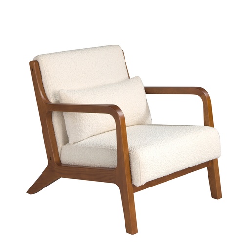[5100] Witte stoffen fauteuil