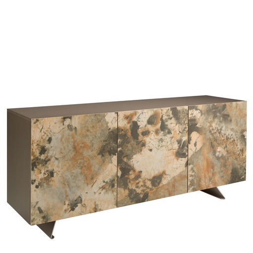 [3270] Metallic taupe houten dressoir