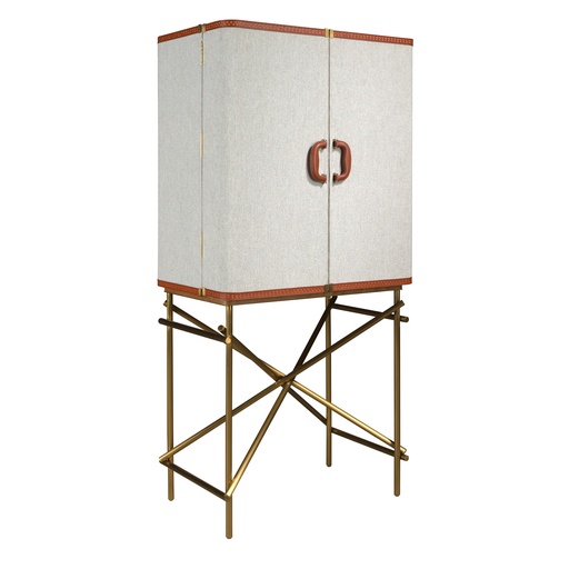 [3272] Hill sideboard in fabric, walnut and golden polished steel