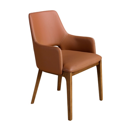[4157] Brown leatherette chair