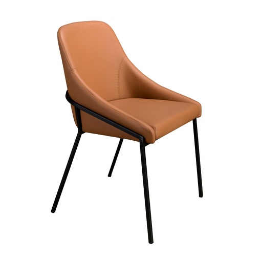 [4161] Orange leatherette chair