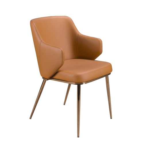 [4162] Brown leatherette chair