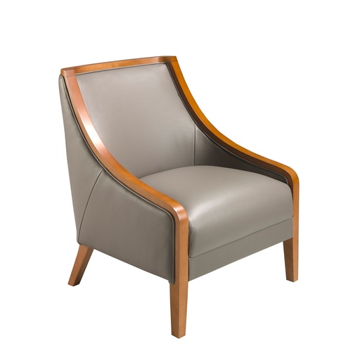 [5126] Grijze leren fauteuil