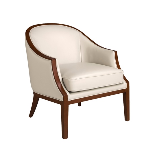 [5127] Piaskowy fotel skórzany