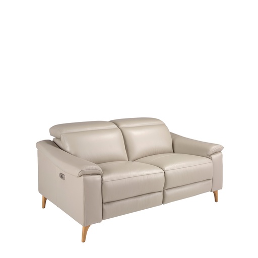[6189] 2 zits relax sofa in taupe grijs leer