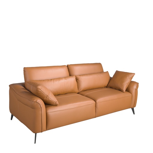 [6208] 3-Sitzer-Sofa aus braunem Leder