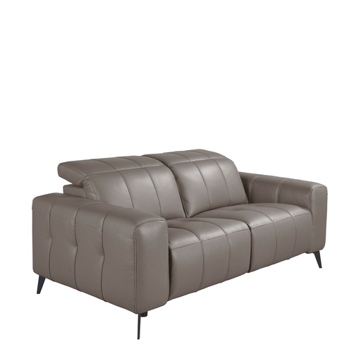 [6209] 2-seater relaxation sofa in grey leather