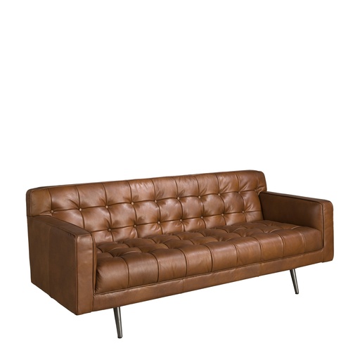 [6224] Chester 2-Sitzer-Sofa aus dunkelbraunem Leder