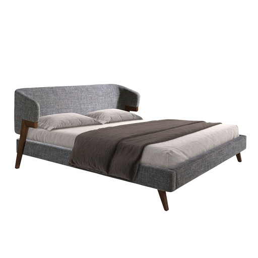 [7173] Cama em tecido cinzento