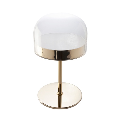 [8066] Tafellamp van staal en transparant glas