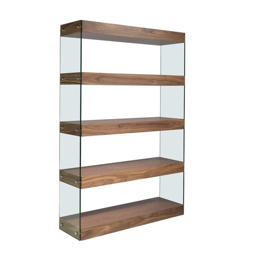 [3091] Walnut and glass shelf
