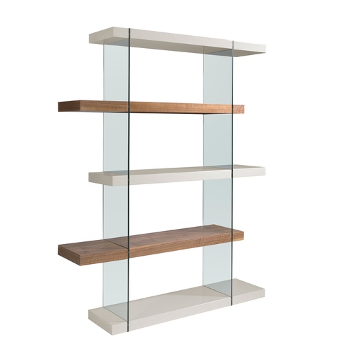 [3025] Estantería rectangular nogal y madera gris