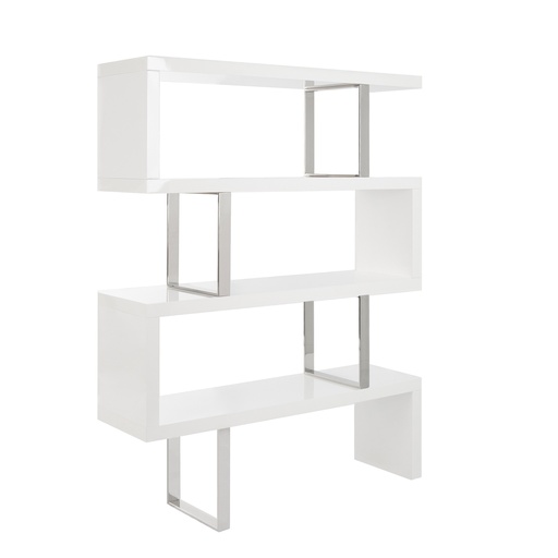 [3026] White and steel shelving