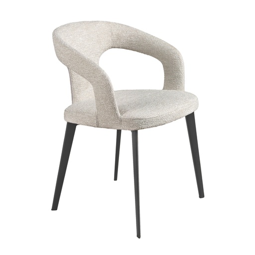 [4173] Off-white fabric chair