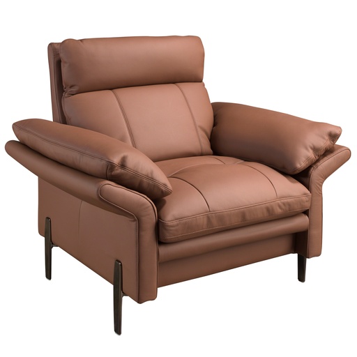[5173] Brown leather armchair