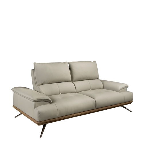 [6248] 2-Sitzer-Sofa aus taupegrauem Leder