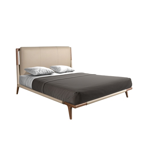 [7194] Mink coloured leatherette bed