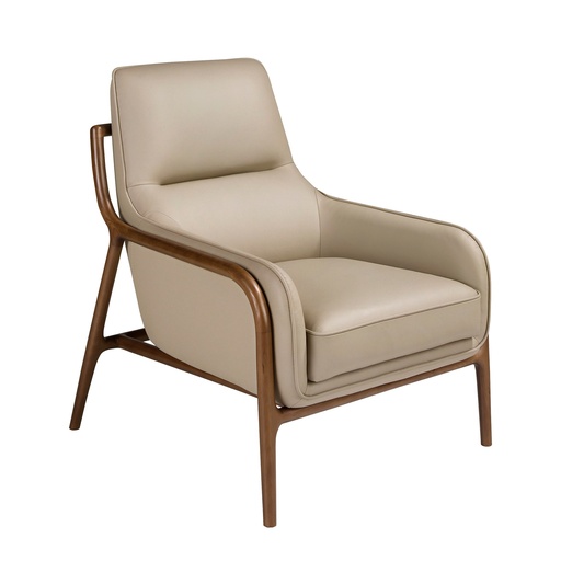 [5177] Fauteuil en cuir vison