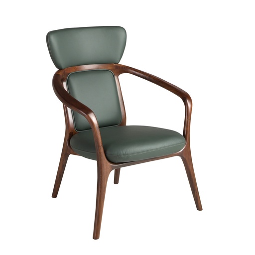 [5180] Donkergroene kunstleren fauteuil