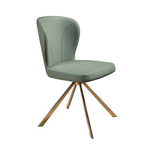 [4183] Light green leatherette swivel chair