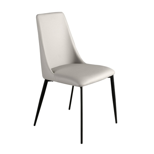 [4184] Silla polipiel gris claro