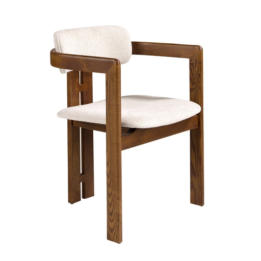 [4194] Chaise en tissu blanc cassé